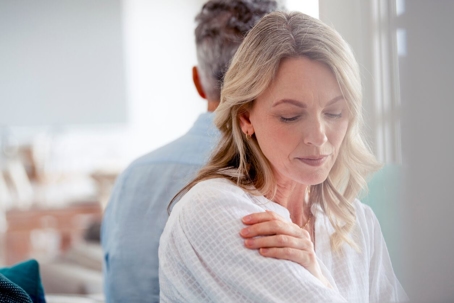 Mature couple fighting at home