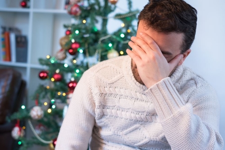 Man felling lonely during the christmas time